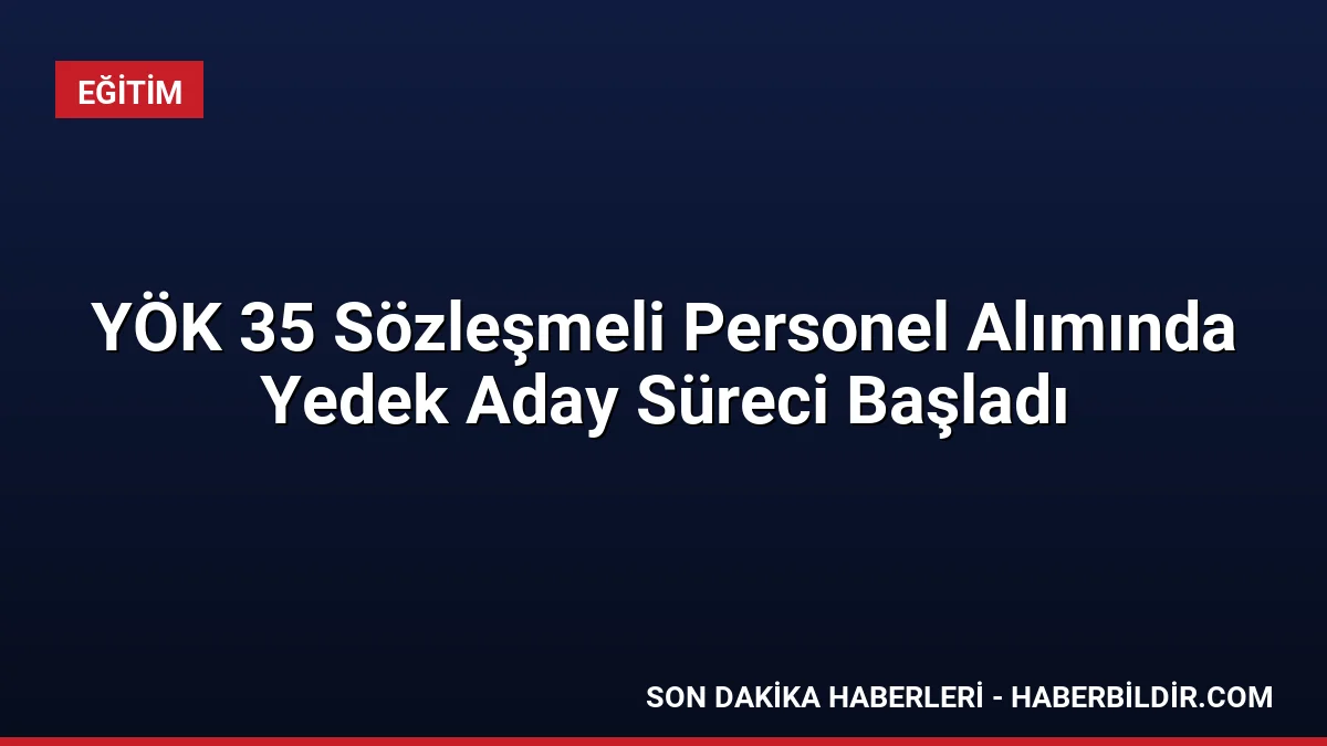 YÖK 35 Sözleşmeli Personel Alımında Yedek Aday Süreci Başladı