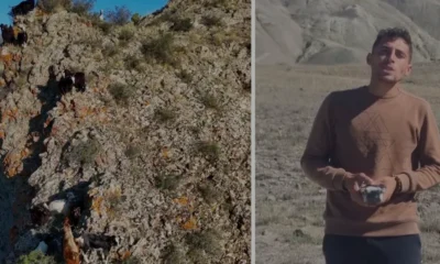Erzurumlu çoban İsmail Akkaş sürüsünü dron ile yönetiyor