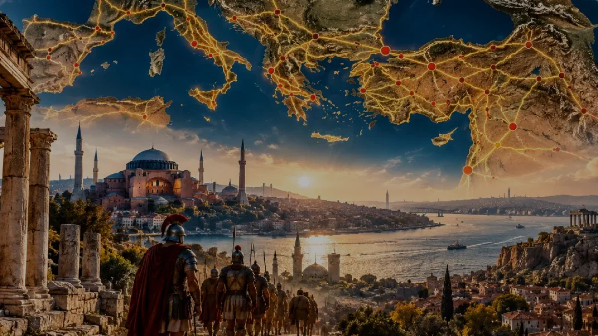 Roma İmparatorluğu yol ağında İstanbul ve Ankara merkezi konumda