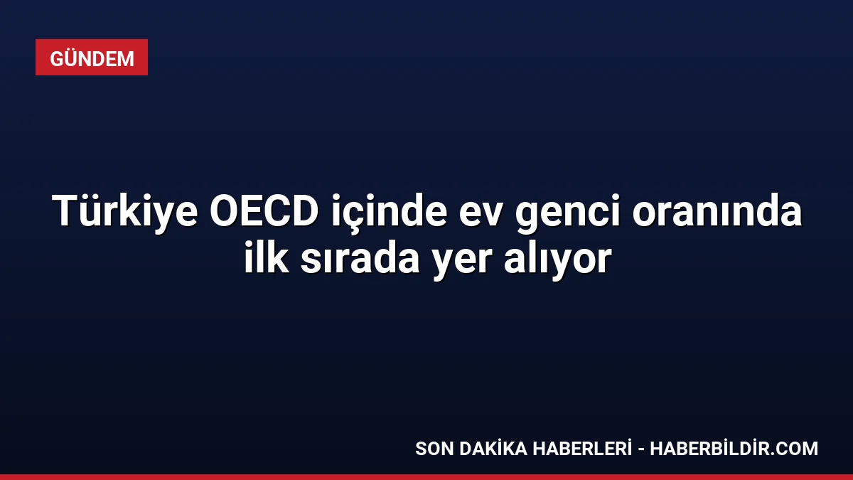 Türkiye OECD içinde ev genci oranında ilk sırada yer alıyor